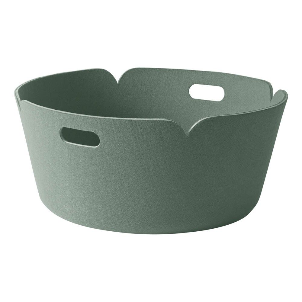 Round storage basket Restore Almond green- Product image n°0