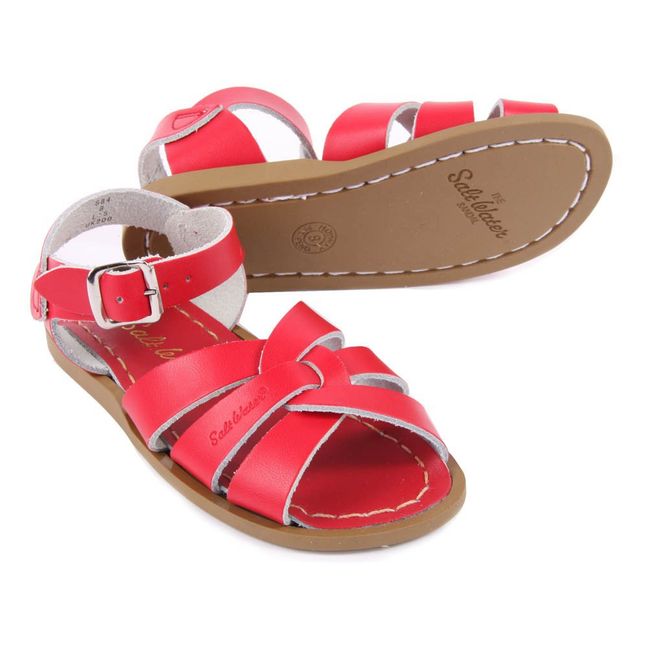 Original Leather Cross Strapped Waterproof Sandals | Red