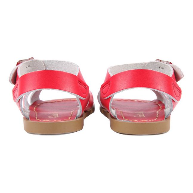 Original Leather Cross Strapped Waterproof Sandals | Red