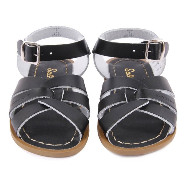 Original Leather Cross Strapped Waterproof Sandals | Black