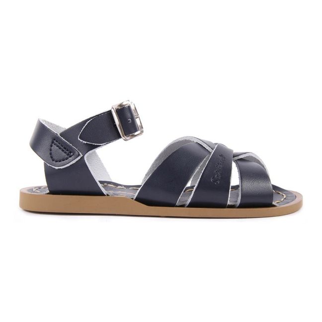 Original Leather Cross Strapped Waterproof Sandals | Navy blue