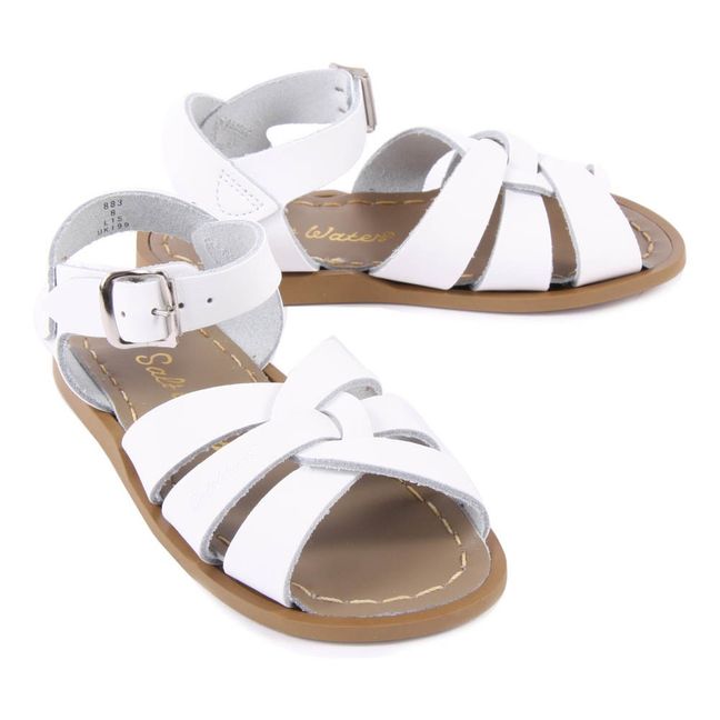 Original Leather Cross Strapped Waterproof Sandals White