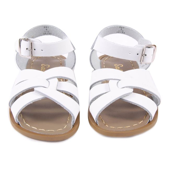 Original Leather Cross Strapped Waterproof Sandals White