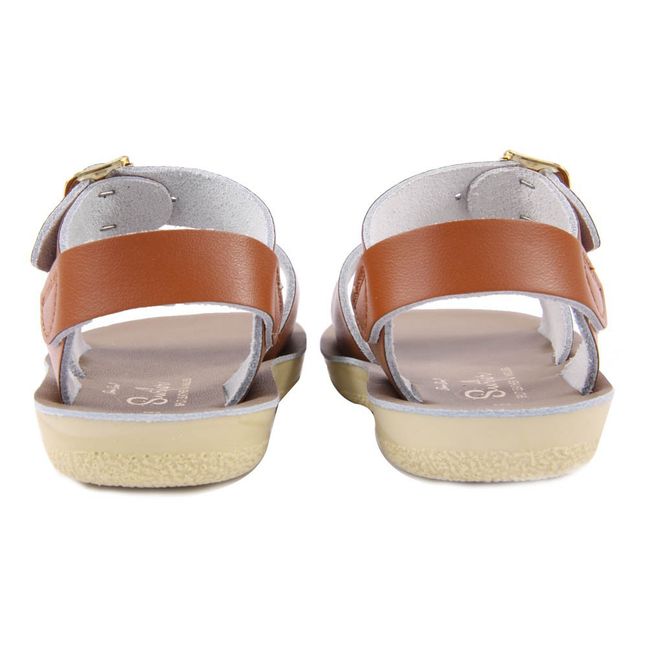 Surfer Double Buckled Leather Waterproof Sandals Camel