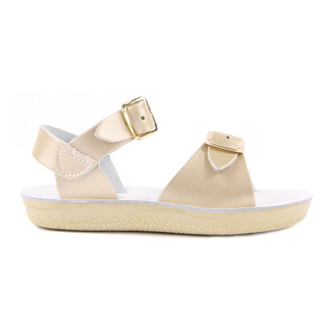 Sandalias Waterproof Cuero Doble Hebilla Surfer | Dorado
