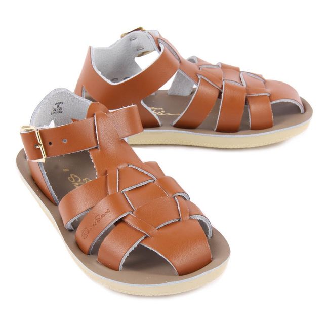 Sandali Waterproof in Pelle Shark | Camel
