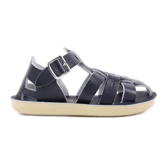 Sandalias Waterproof Cuero Shark | Azul Marino