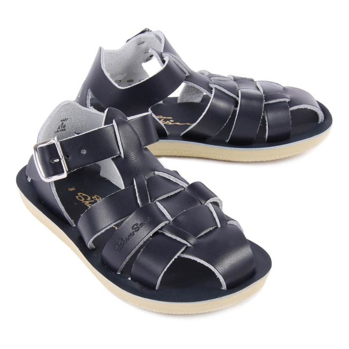 Sandali Waterproof in Pelle Shark | Blu marino- Immagine del prodotto n°1