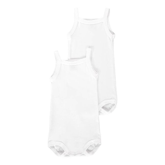 Set of 2 Strappy Baby Grows White