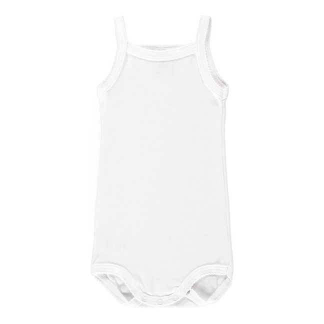 Set of 2 Strappy Baby Grows White