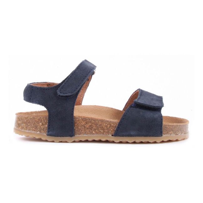 TWO CON ME Sandalias Doble Velcro Ante | Azul Marino