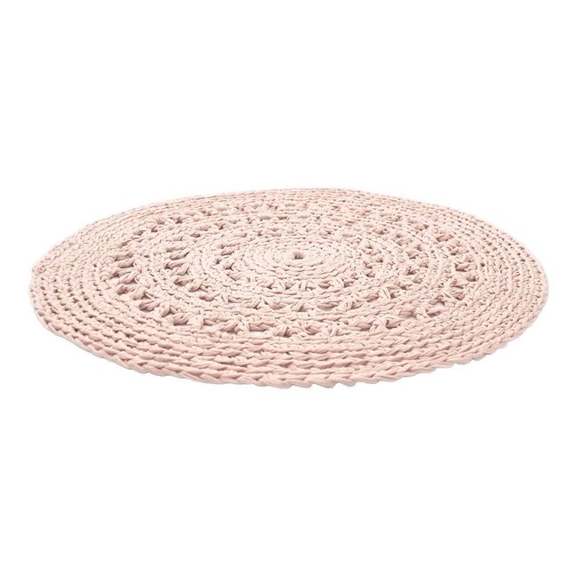 Round Crochet Rug | Powder pink