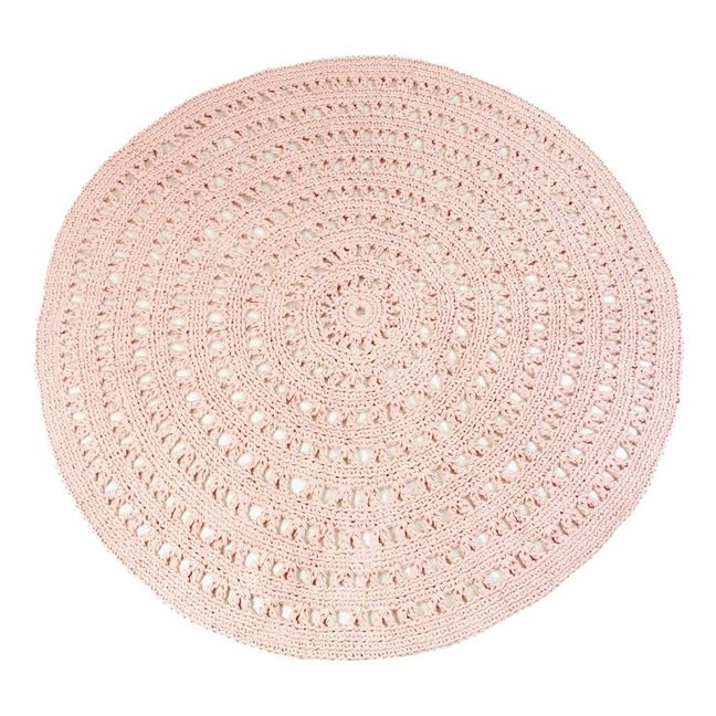 Round Crochet Rug | Powder pink