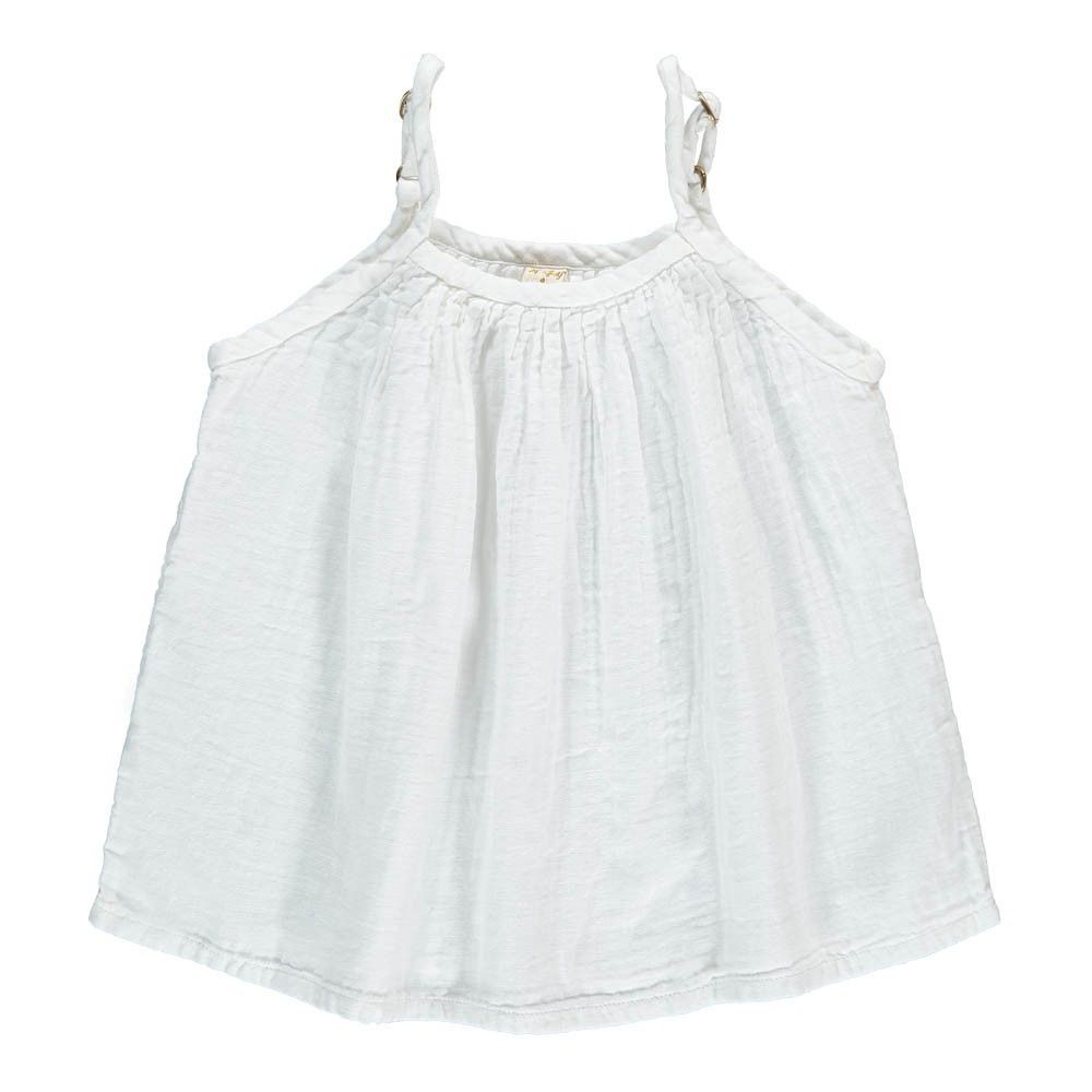Numero 74 - Top Coton Bio Mia - Fille - White S001