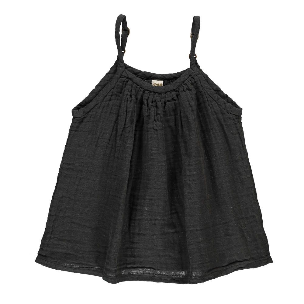 Numero 74 - Top Coton Bio Mia - Fille - Dark Grey S021