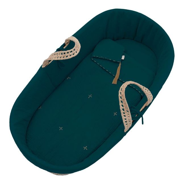 Bassinet, Mattress and Linen  | Teal Blue S022
