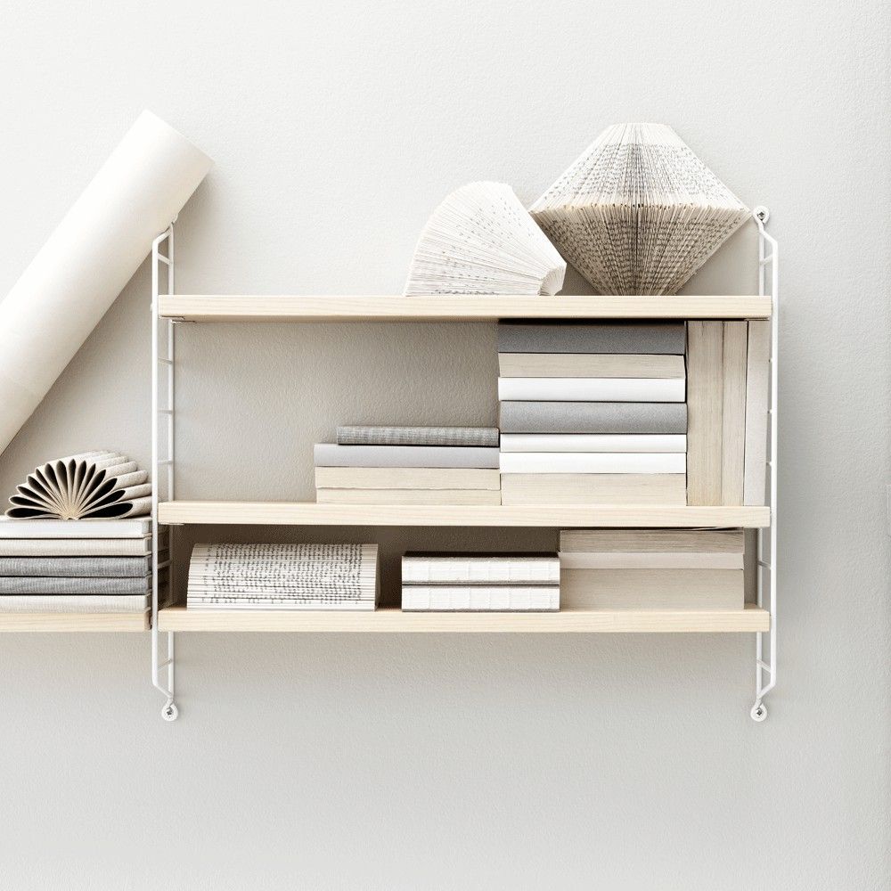 'Pocket' shelf unit birch White String Furniture Design Adult