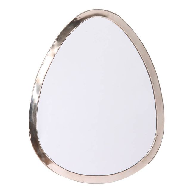 Ovaler Spiegel aus Neusilber 40 × 30 cm