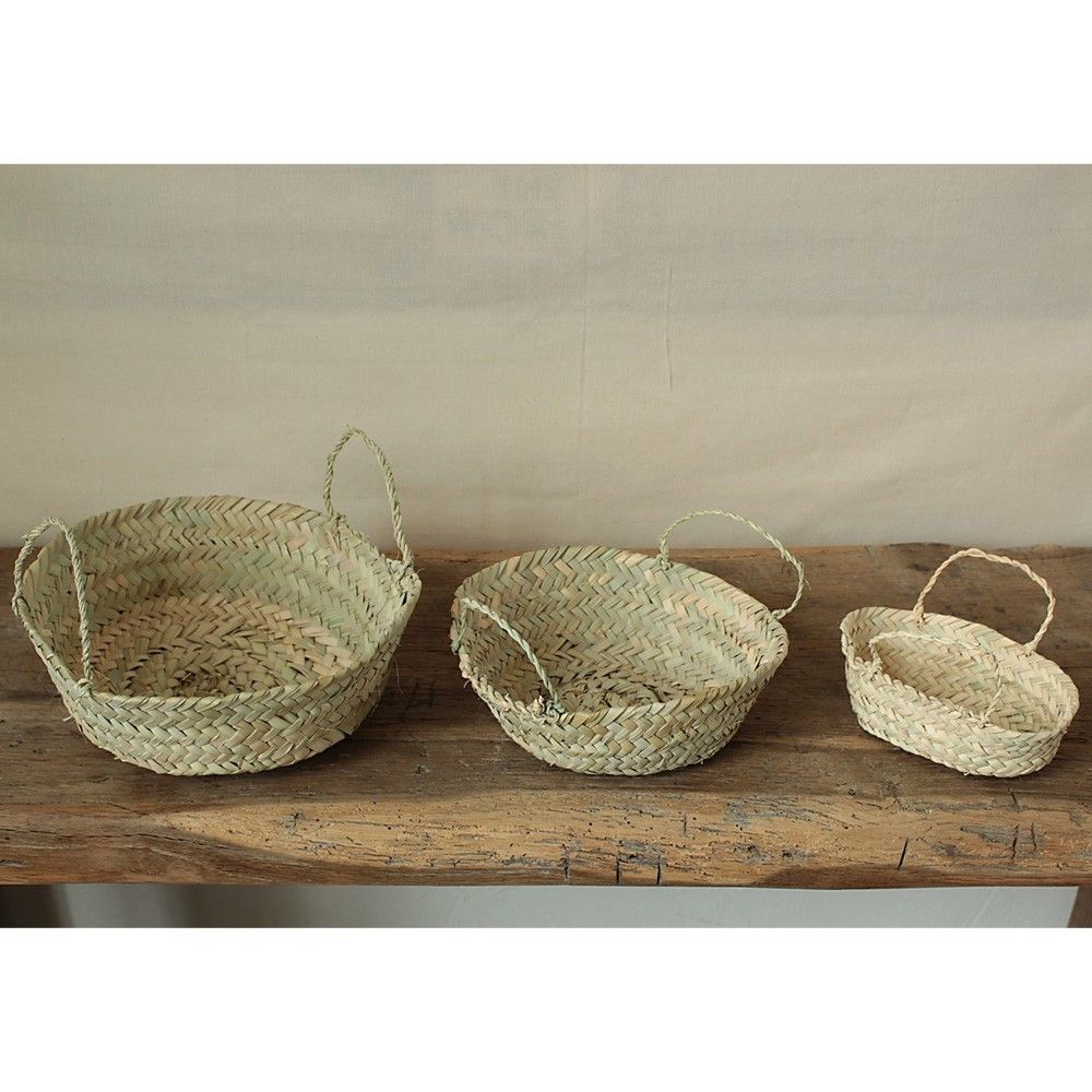 Round Woven Palm Leaf Basket Cosydar Design Adult