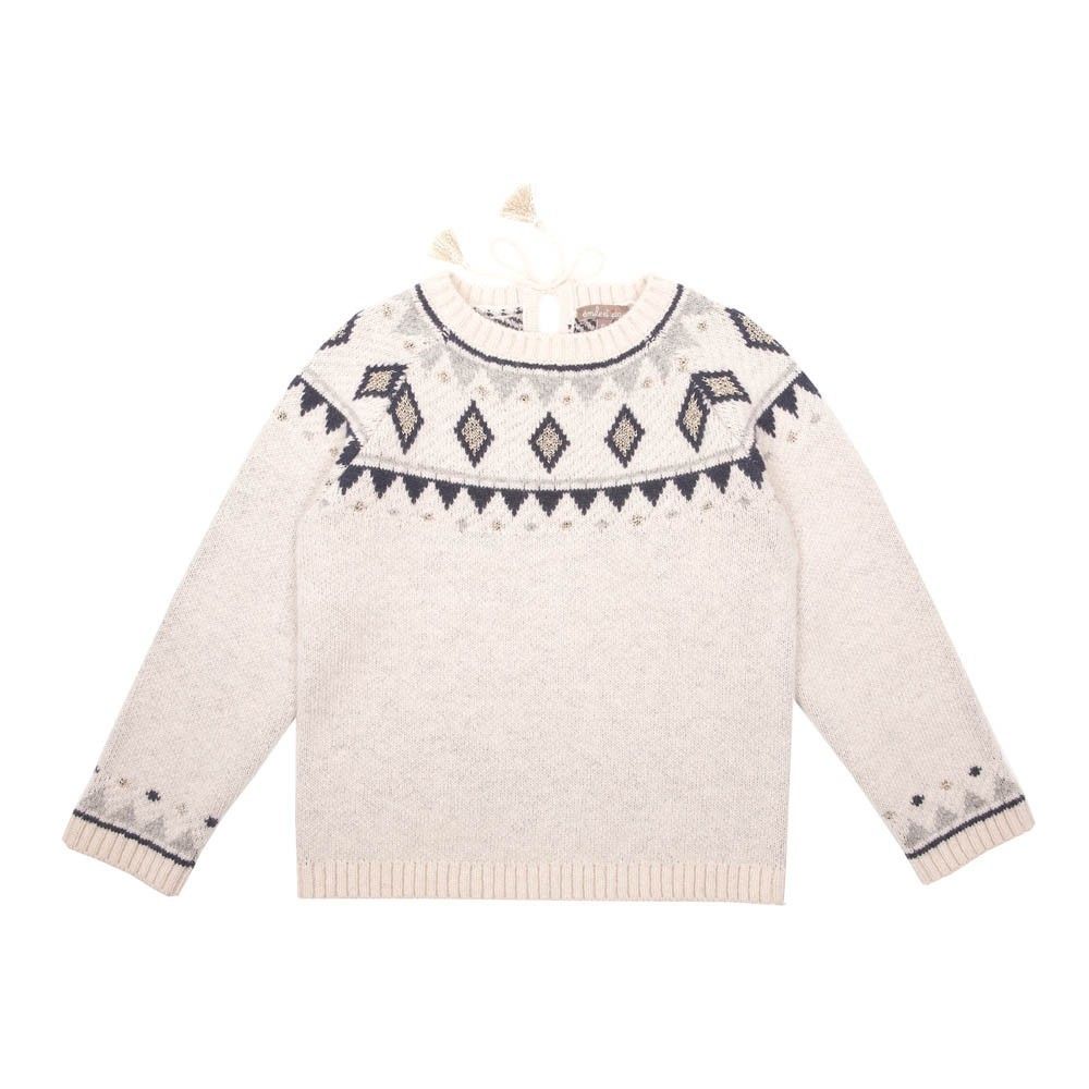 Jacquard Pullover Ecru Emile et Ida Fashion Children