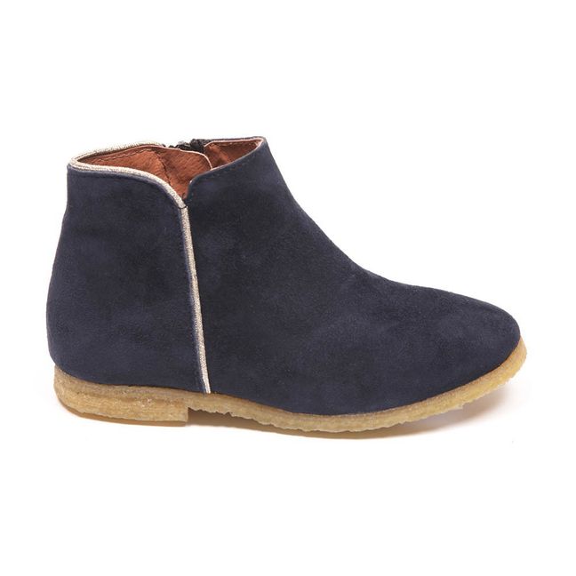 Ida Boots with Silver Trim Detail Navy blue