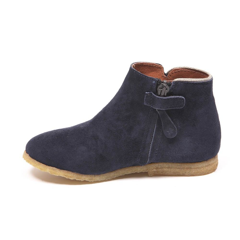 Ida Boots with Silver Trim Detail Navy blue Emile et Ida Shoes