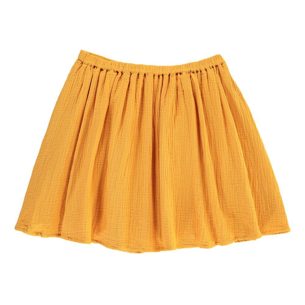 Button-Up Siberie Skirt with Embroidered Pockets Ochre Louise