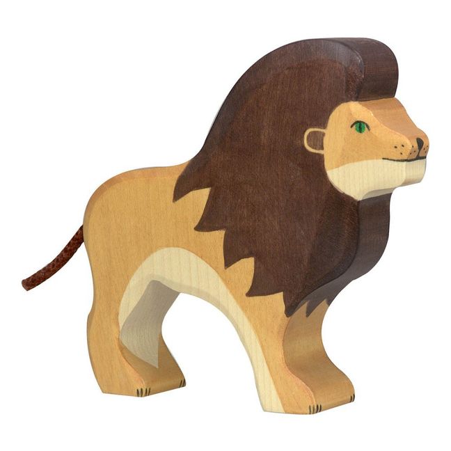 Wooden Lion Figurine