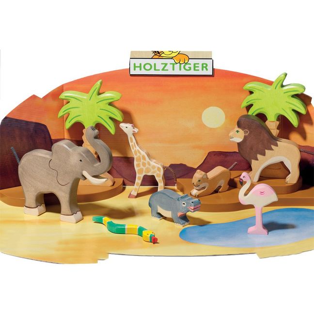 Figurín de madera grande elefante