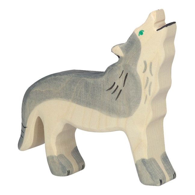 Wooden Wolf Figurine
