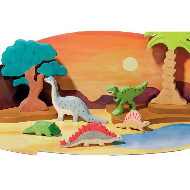 Figurine en bois brontosaure