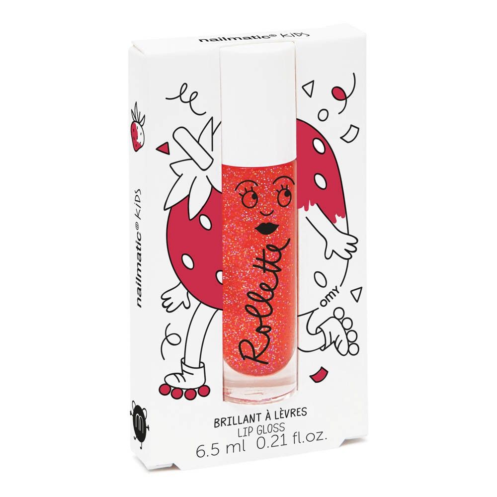Nailmatic Kids - Rollette brillant à lèvres fraise - 6,5 ml - Rose
