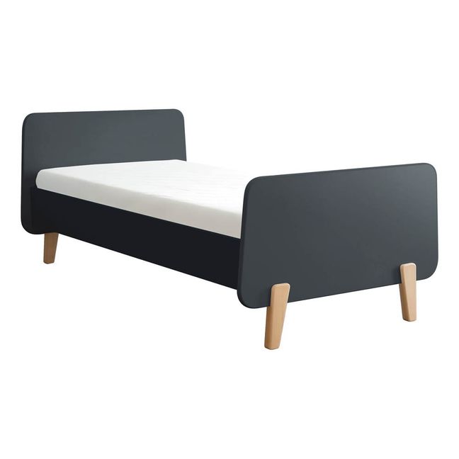 Natural Wood MM Footed Bed Carbon