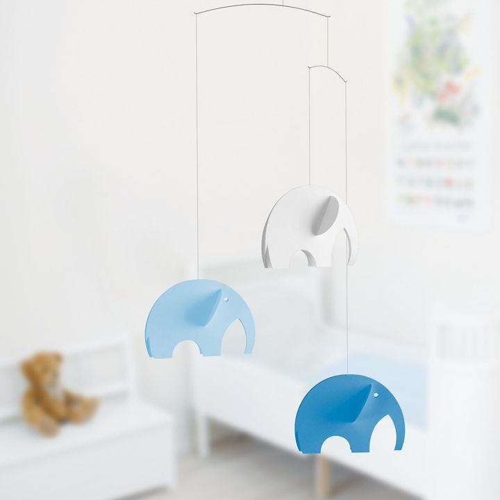 Mobile éléphants | Bleu- Image produit n°1