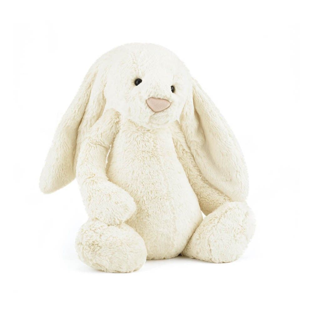 Öko Siegel Plüsch Hase Spielzeug für Baby weiß Kuscheltier Plüschtier Natur 19cm 