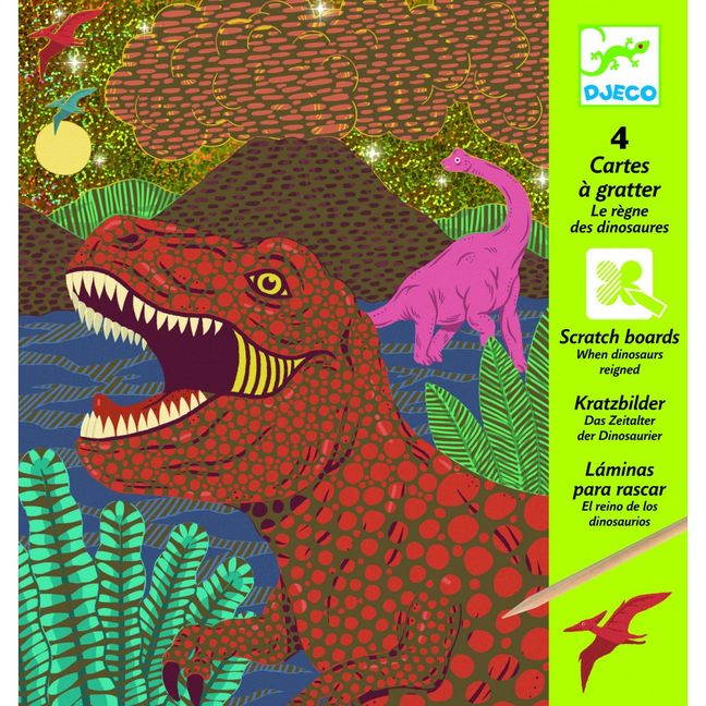 Cartas para rascar El reino de los dinosaurios