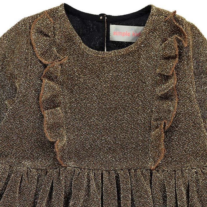 Diana Sequin Frill Dress | Gold- Product image n°2