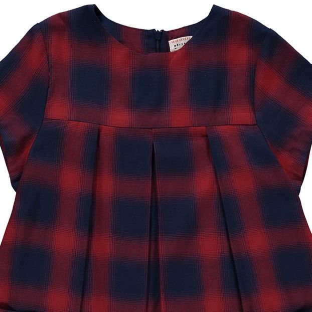 Pleated Checked Evy Dress Navy blue Morley Fashion Children