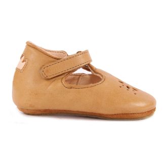 Nonno Velcro Leather Sandals Camel Easy 