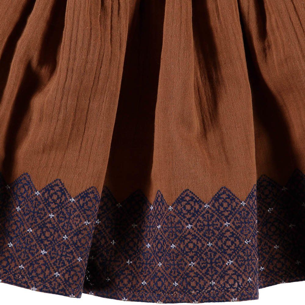 Embroidered Mauricette Skirt Caramel Louis Louise Fashion
