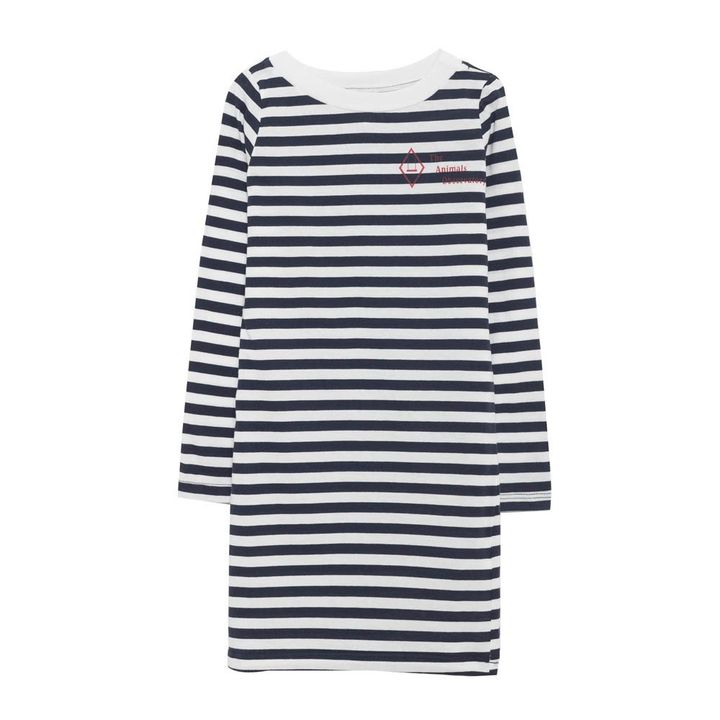 Stripy Fly Dress Navy blue The Animals Observatory Fashion