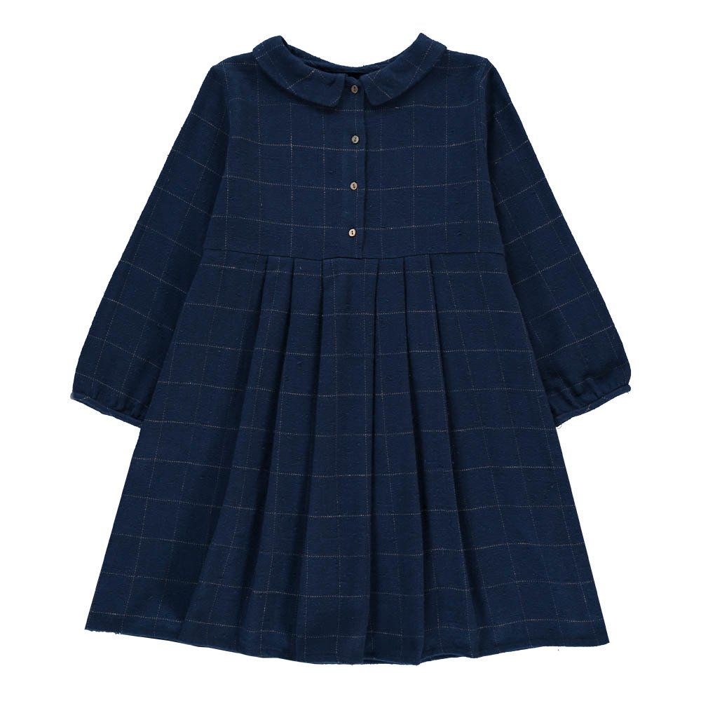Jeanne Checked Dress Navy blue Noro Fashion Children