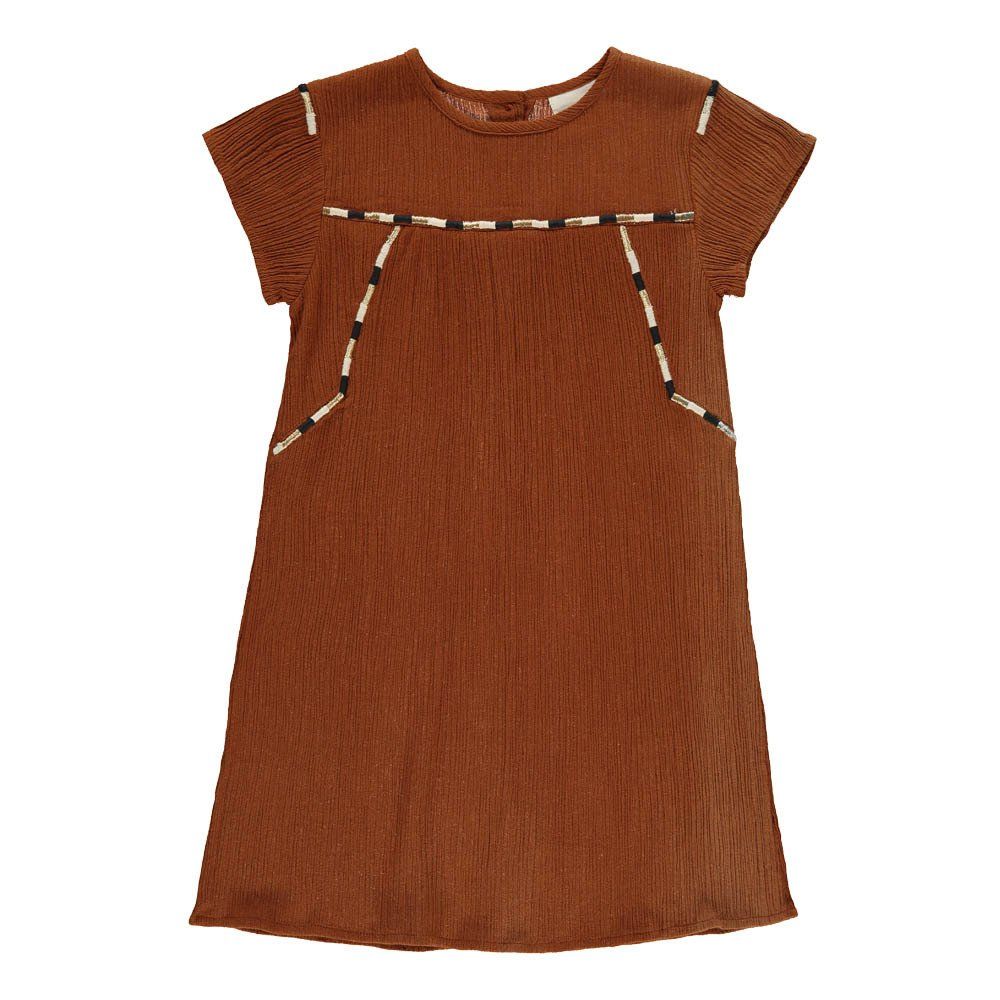 Louis Louise - Robe Crêpe de Coton Raquel - Fille - Cognac