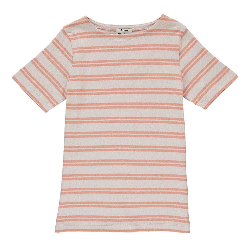 Acne Studios - Robe Courte Rayée Mini Dodora - Fille - Rose pâle
