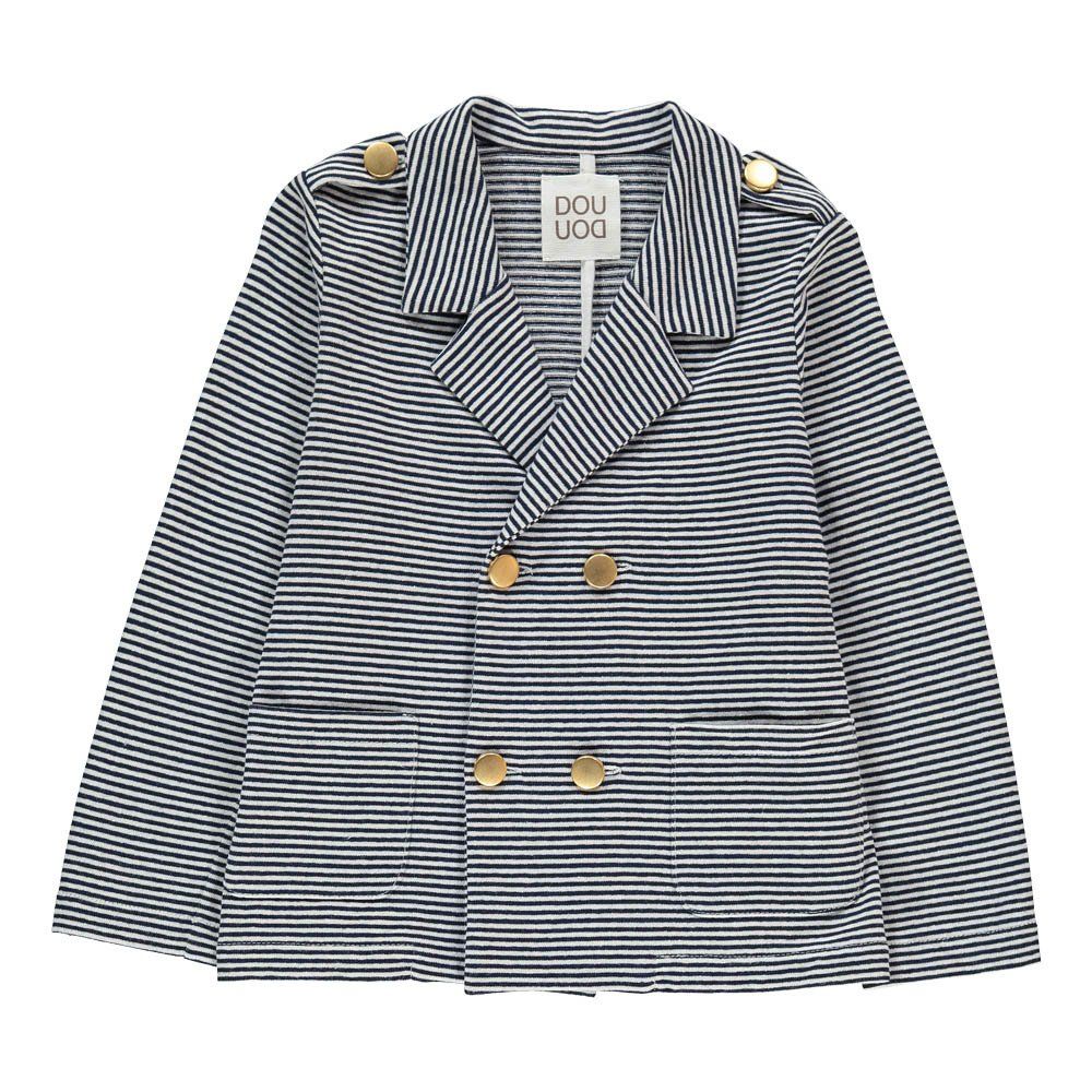 Douuod - Veste Rayée Croisée Gobbo - Fille - Bleu marine