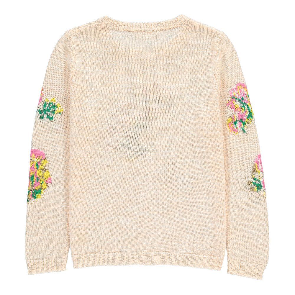 Hawaï Flower Embroidered Jumper Peach Simple Kids Fashion Teen