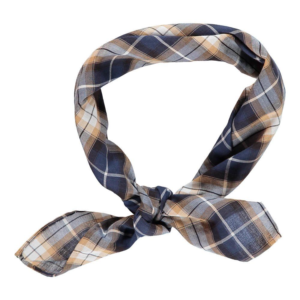 Noro - Foulard Carreaux - Fille - Bleu marine