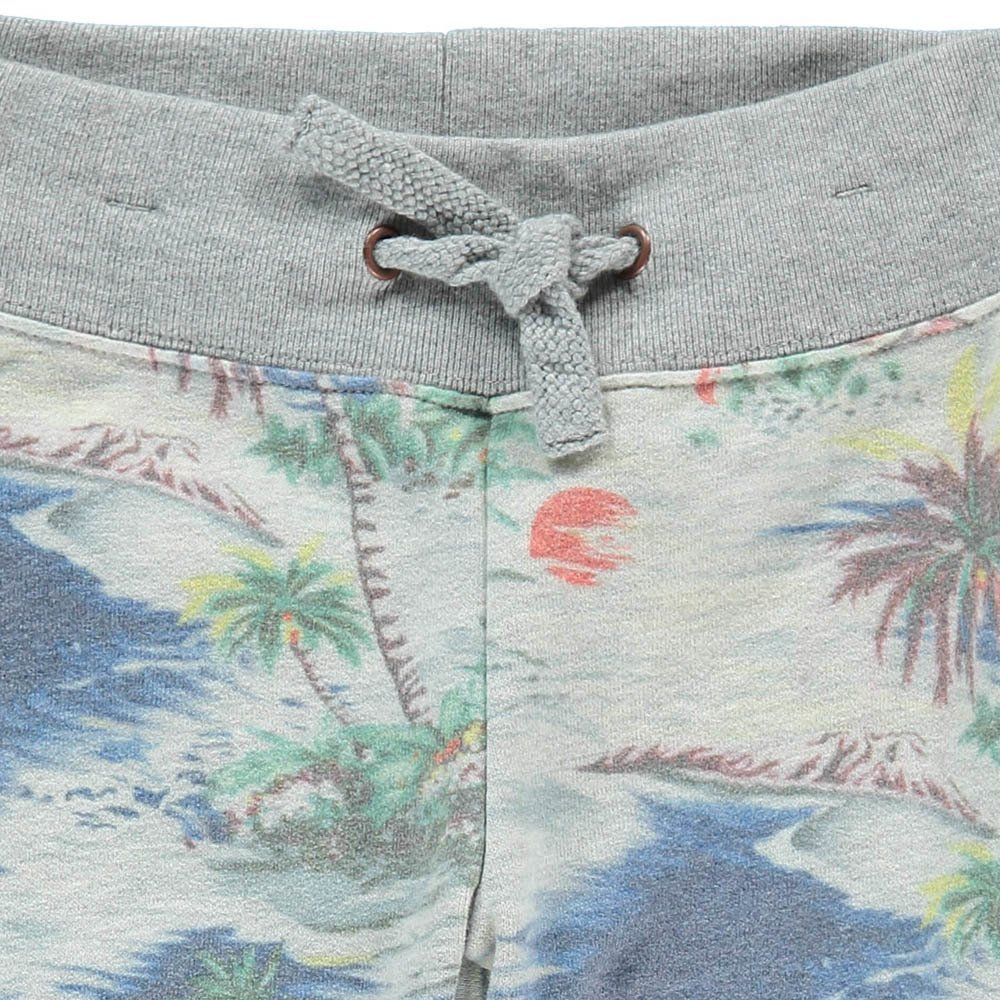 Palm Tree Fleece Bermuda Shorts Heather grey AO76 Fashion Teen