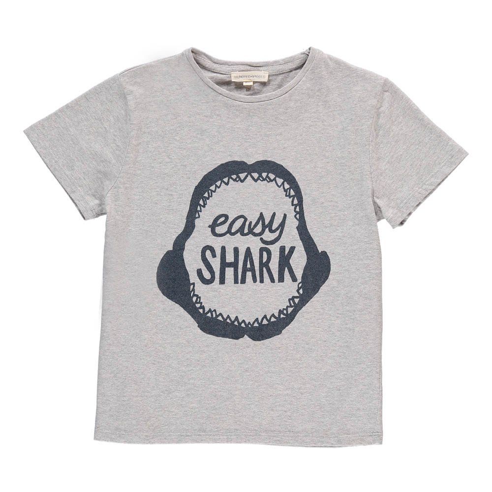 Hundred Pieces - T-shirt Easy Shark - Garçon - Gris chiné
