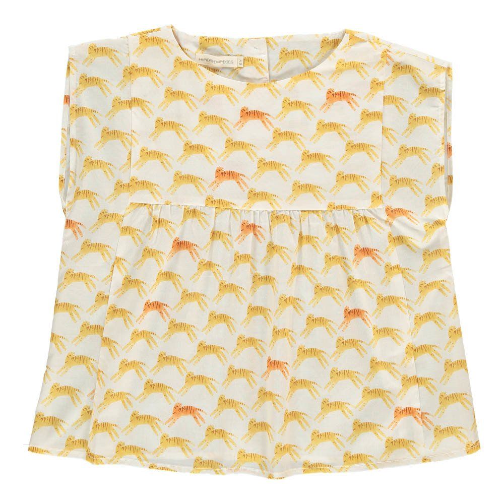 Hundred Pieces - Blouse Tigers - Fille - Ecru